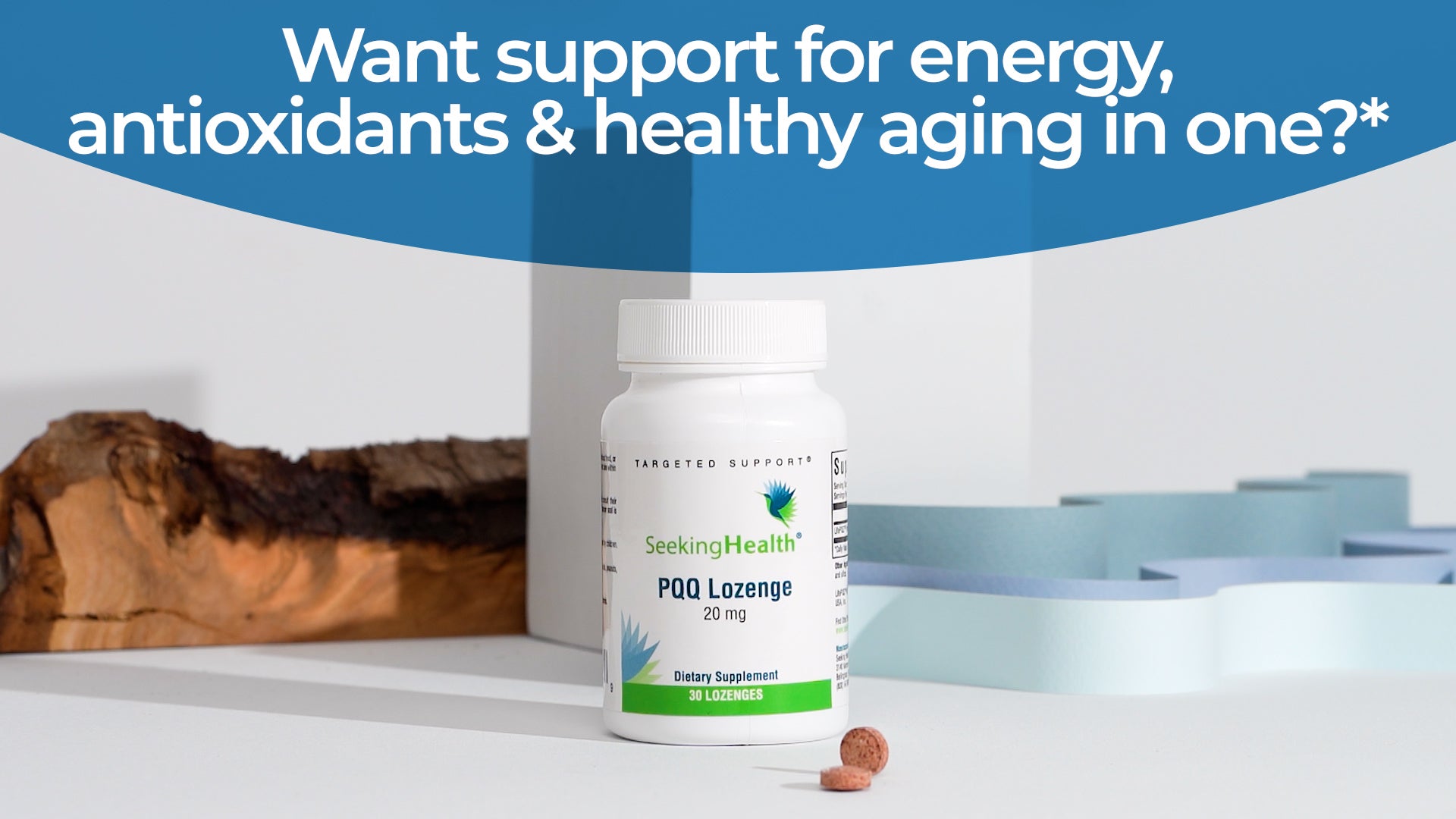 Seeking Health PQQ, 20 mg Pyrroloquinoline Quinone (PQQ) per Lozenge, Antioxidant-Like Nutrients to Support Healthy Aging and Oxidative Stress, Vegetarian and Vegan (30 lozenges)