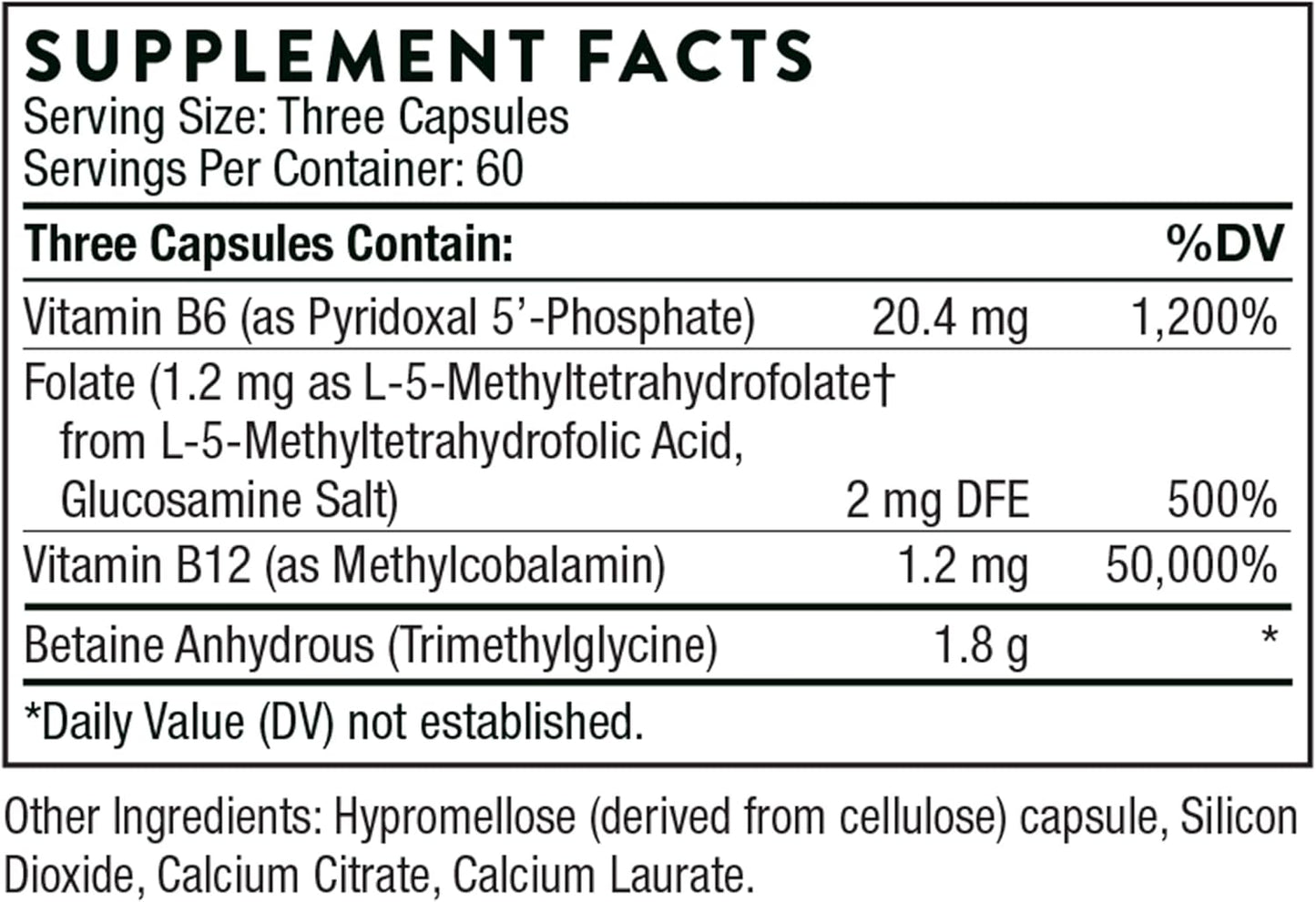 THORNE Methyl-Guard - Methylation Support Supplement with Folate and Vitamin B12-180 Capsules