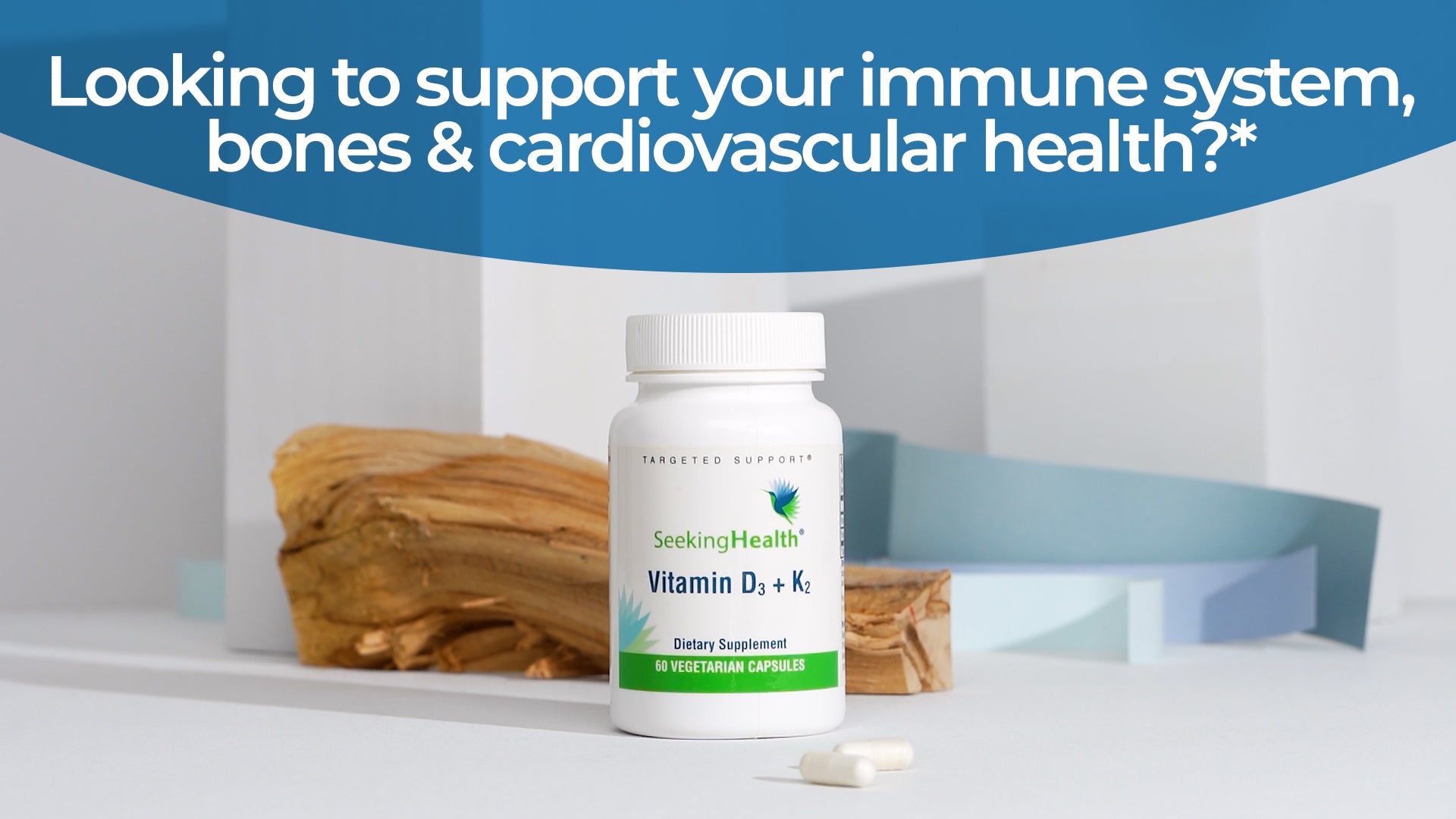 Vitamin D3 + K2 | 5000 IU of D3 (as cholecalciferol) for Optimal Calcium Absorption | 100 mcg of K2 (as menaquinone-7) for Circulatory Health | Supports Bone & Immune Health | 60 Vegetarian Capsules