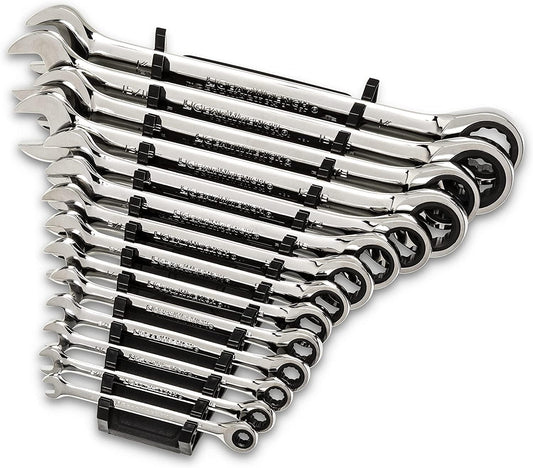 GEARWRENCH 30 Piece 12 Pt SAE/mm Ratcheting Combination Wrench Set| 86702