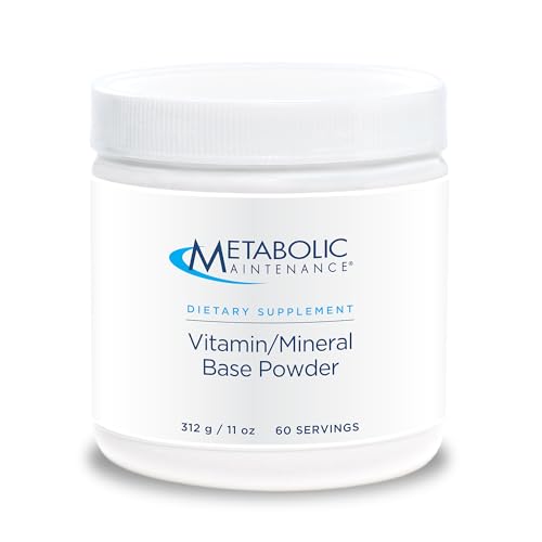 Metabolic Maintenance Vitamin Mineral Base Powder - Iron Free Multivitamin with Active B Vitamins + Chelated Minerals (312 Grams, 60 Servings)