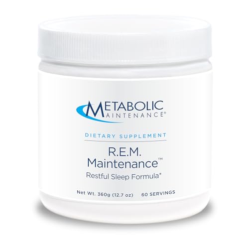 Metabolic Maintenance R.E.M. Maintenance Powder - Natural Relaxation Support Supplement with Magnesium, Melatonin, 5-HTP + Potassium - Easy Drink Add-in, No Fillers (366g / 60 Servings)