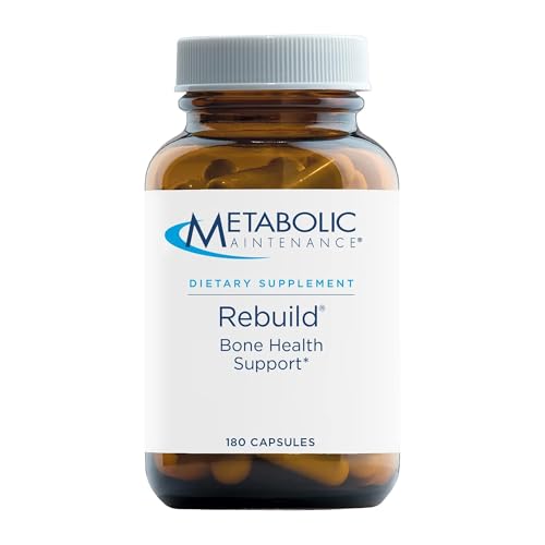 Metabolic Maintenance Rebuild - Bone Health Support Supplement with Calcium, Vitamins D + K2, Zinc, Magnesium Citrate + Trace Minerals, No Fillers (180 Capsules)
