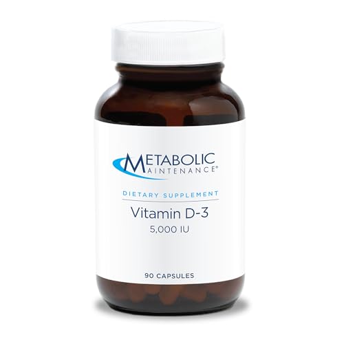 Metabolic Maintenance Vitamin D3 5000 IU - Superior Absorption Pure Vitamin D3 & Vitamin C - Extra Strength Bone, Immune, Mood + Cardiovascular Support Supplement, No Fillers (90 Softgel Capsules)