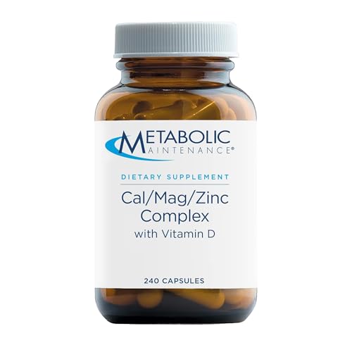 Metabolic Maintenance Cal Mag Zinc Complex with Vitamin D-3 - Calcium Supplement with Magnesium, Boron, Zinc - Vitamins + Minerals for Bone + Heart Support, No Fillers (240 Capsules)