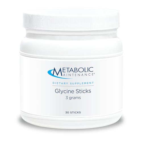 Metabolic Maintenance Glycine Sticks - 3000mg Amino Acid Supplement with Naturally Sweet Taste - Travel Friendly Packets to Support Liver Health, Joint, Mood, Sleep + Detox (30 Count)