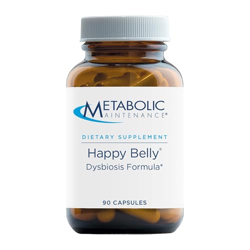 Metabolic Maintenance Happy Belly - Gut, GI + Detox Support with Caprylic Acid, Black Walnut, Olive Leaf + Barberry Supplement - Help Maintain Normal Digestive Health + Balance (90 Capsules)