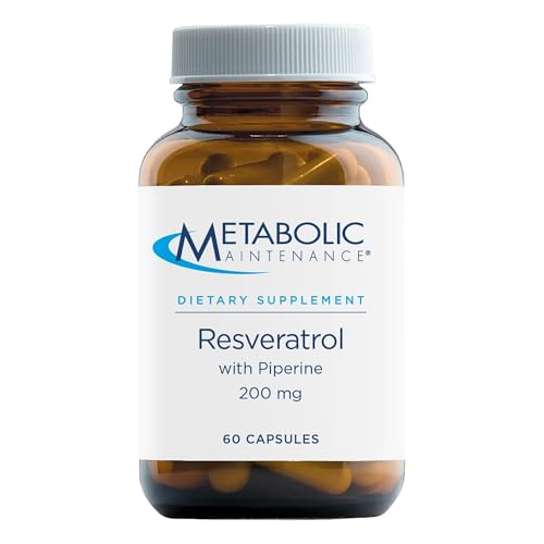 Metabolic Maintenance Resveratrol with Piperine for Superior Absorption - Antioxidant + Cardiovascular Support Supplement, No Fillers (60 Capsules)