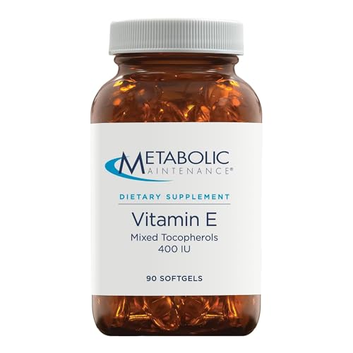 Metabolic Maintenance Vitamin E Complex (Mixed Tocopherols) 400 IU with D-Alpha D-Beta D-Gamma + D-Delpha Supplement - Cardiovascular + Antioxidant Support (90 Capsules)
