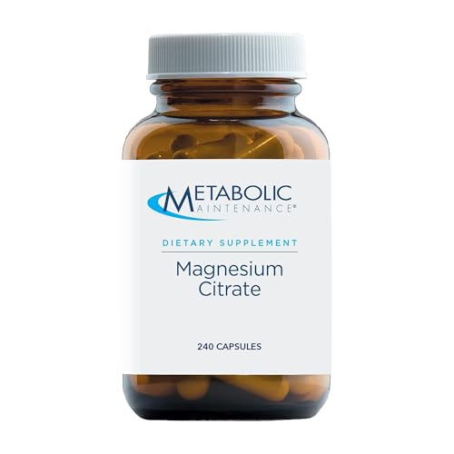 Metabolic Maintenance Magnesium Citrate - 167mg Per Capsule, Pure Magnesium + Vitamin C Supplement - Calm, Sleep, Muscle + GI Support, No Fillers (240 Capsules)