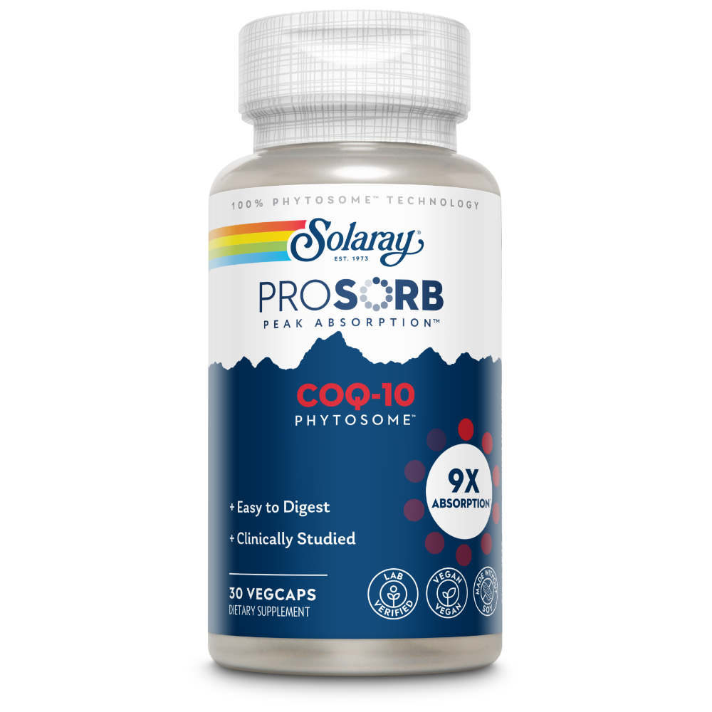 SOLARAY CoQ-10 Phytosome - 9X Absorption CoQ10 200mg - Easy-to-Digest Antioxidants Supplement - Vegan and Made Without Soy - 60-Day Guarantee - 30 Servings, 30 VegCaps