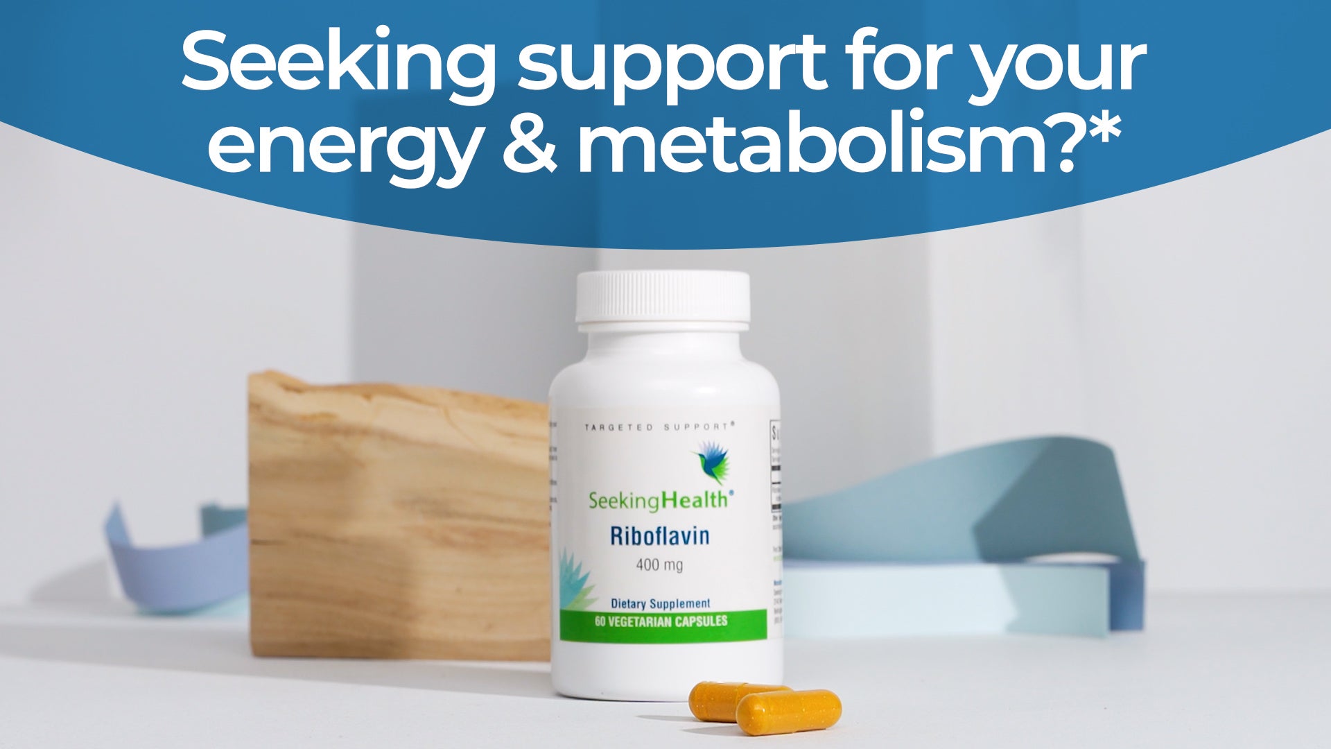 Seeking Health Riboflavin, Vitamin B2, 400 mg Riboflavin, 4 mg Active Riboflavin-5-Phosphate, Energy Supplement, Vegetarian (60 Capsules)*