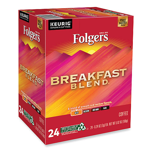 Folgers Breakfast Blend Coffee K-Cups, 24/Box