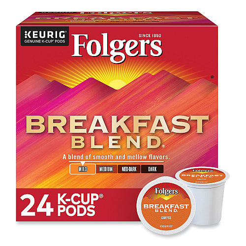 Folgers Breakfast Blend Coffee K-Cups, 24/Box
