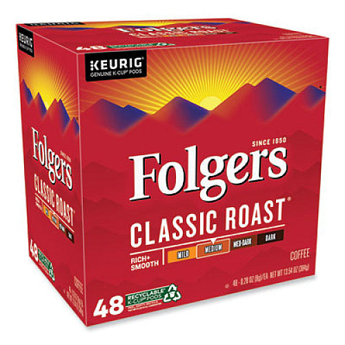 Folgers Gourmet Selections Classic Roast Coffee K-Cups, 48/Box