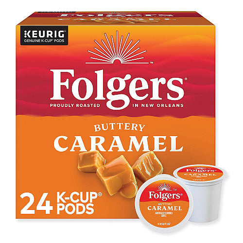Folgers Buttery Caramel Coffee K-Cups, 24/Box