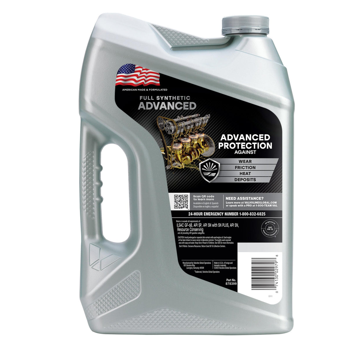 Valvoline Advanced Protection Full Synthetic 0W-16 Motor Oil 5 Quart 878399
