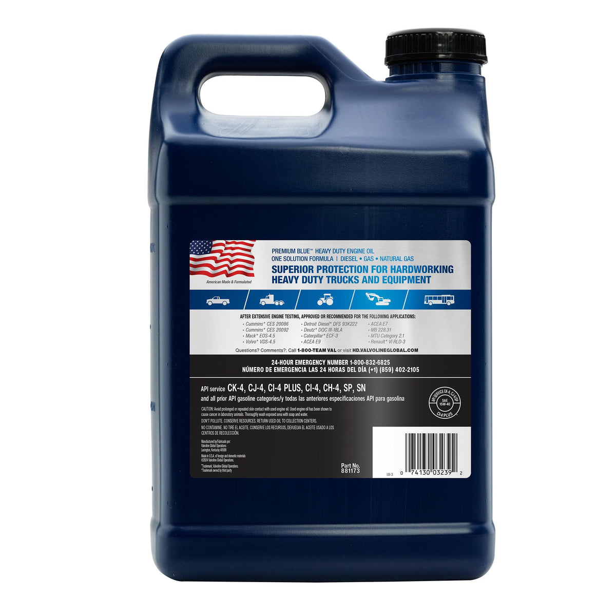 Valvoline Premium Blue Conventional 15W-40 Motor Oil 10 Quart 881173