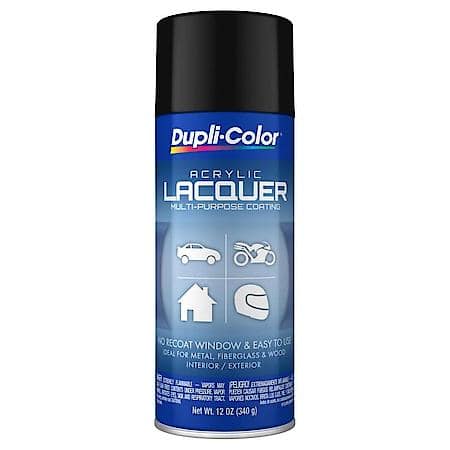 Dupli-Color, Multi-Purpose Lacquer, Semi-Gloss, Black, 12-Oz