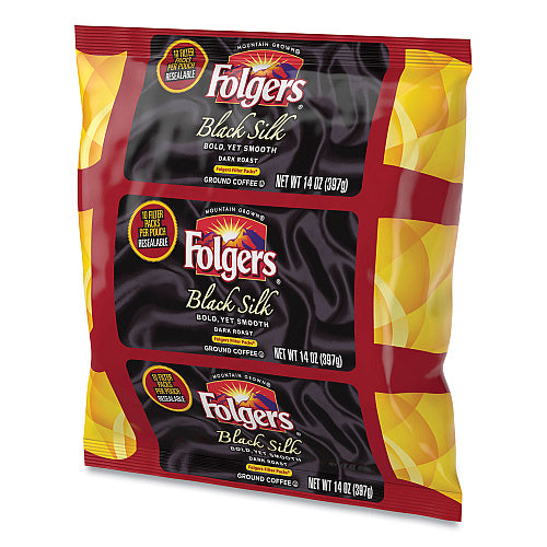 Folgers Coffee Filter Packs, Black Silk, 1.4 oz Pack, 40Packs/Carton