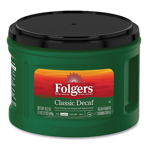 Folgers Coffee, Classic Roast Decaffeinated, Ground, 19.2 oz Can