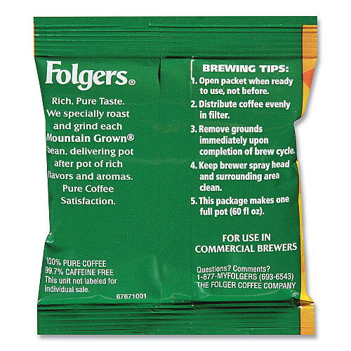 Folgers Ground Coffee, Fraction Pack, Classic Roast Decaf, 1.5oz, 42/Carton