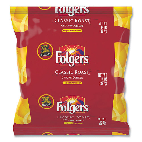 Folgers Coffee Filter Packs, Classic Roast, 1.4 oz Pack, 40/Carton
