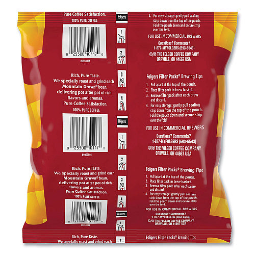 Folgers Coffee Filter Packs, Classic Roast, 1.4 oz Pack, 40/Carton