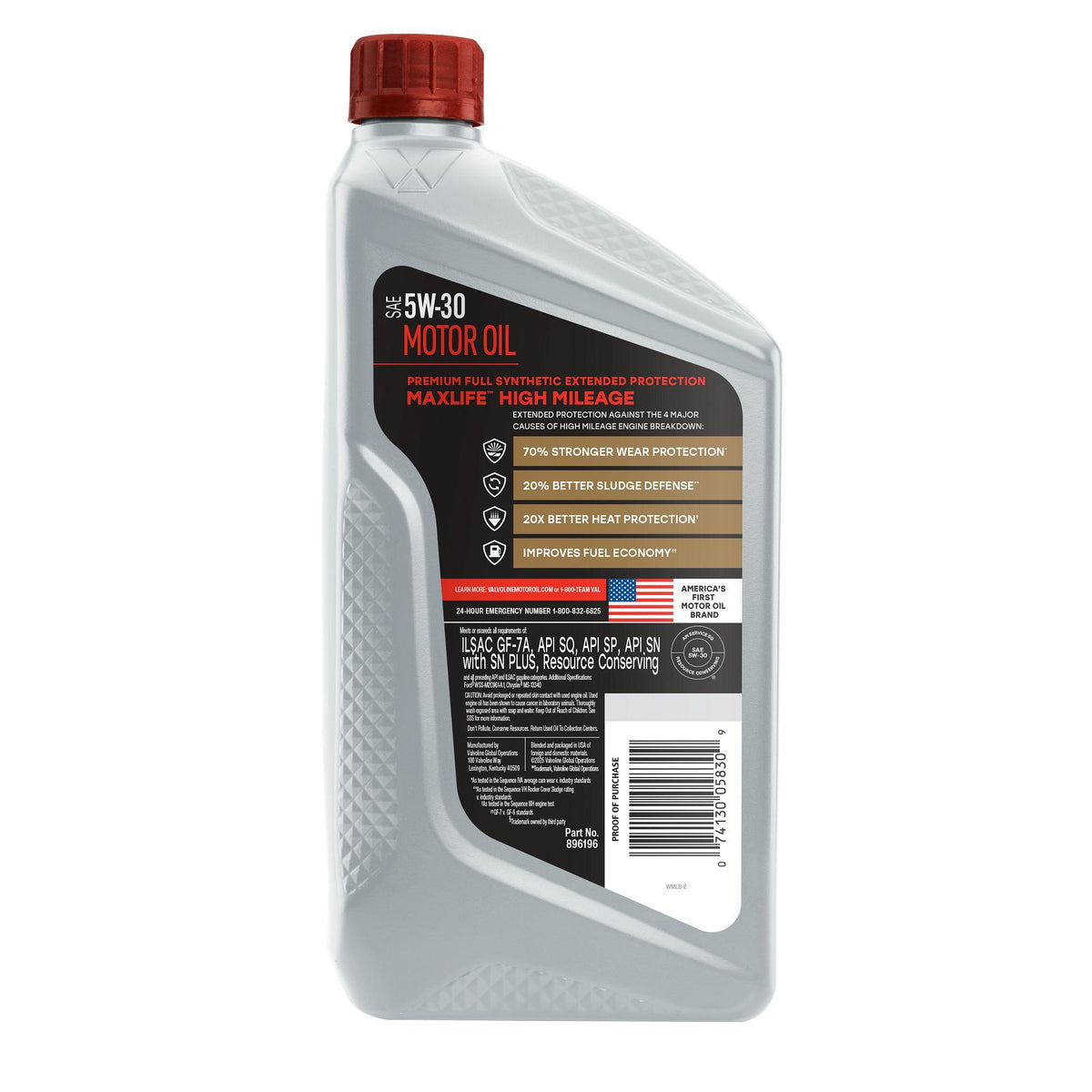 Valvoline MaxLife Extended Protection Full Synthetic 5W-30 Motor Oil 1 Quart 899383