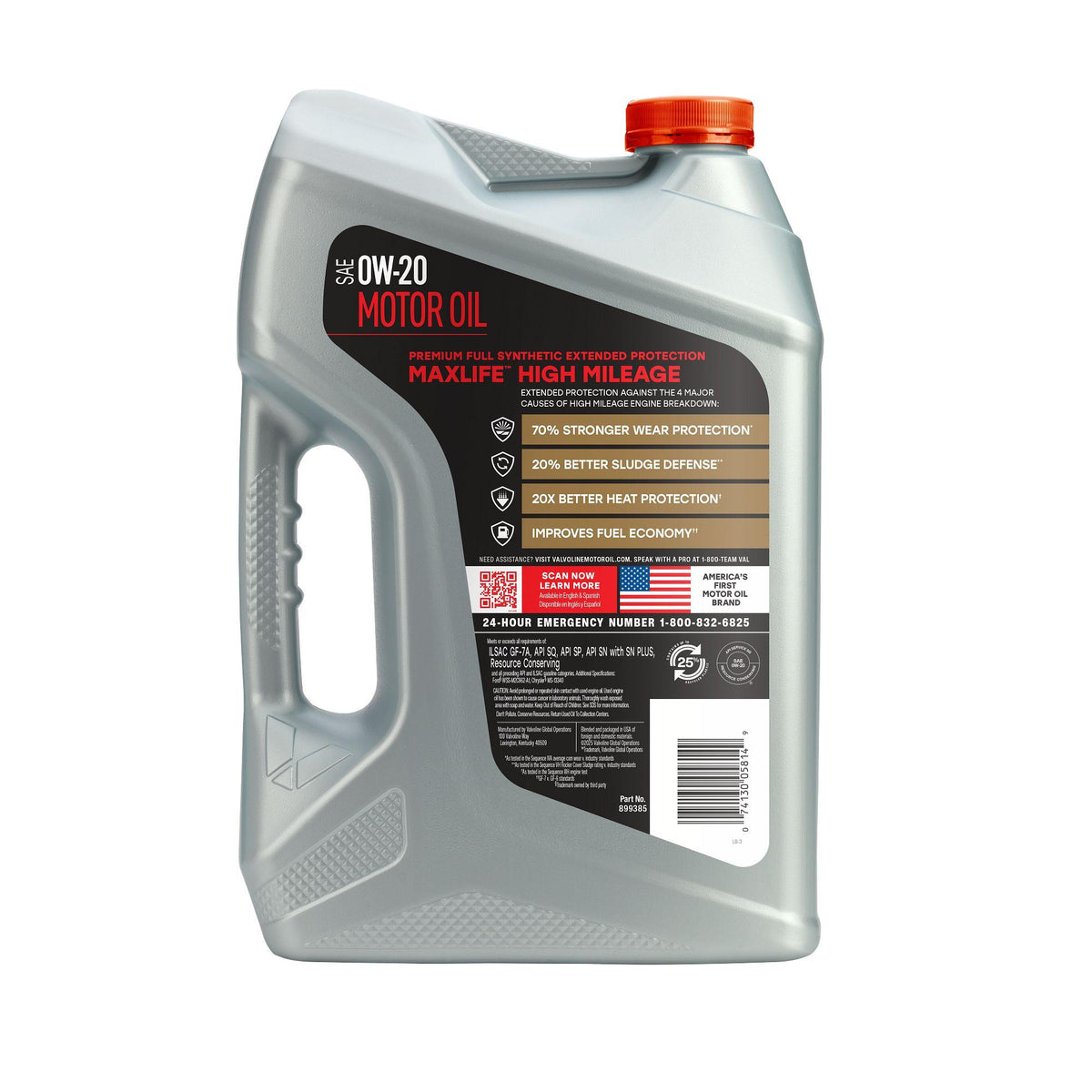 Valvoline MaxLife Extended Protection Full Synthetic 0W-20 Motor Oil 5 Quart 899385