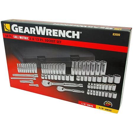 68 Piece 1/4" And 3/8" Drive Mechanics Tool Set