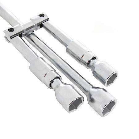 Heavy-Duty Folding Lug Wrench for Tire Changes with SAE & Metric Compatibility
