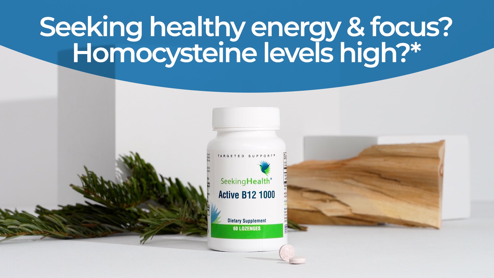 Seeking Health Active B12 1000, 1000 mcg B12 as Adenosylcobalamin and Methylcobalamin, Supports Homocysteine Levels and Methylation, MTHFR Support, Vegan and Vegetarian (60 lozenges)*
