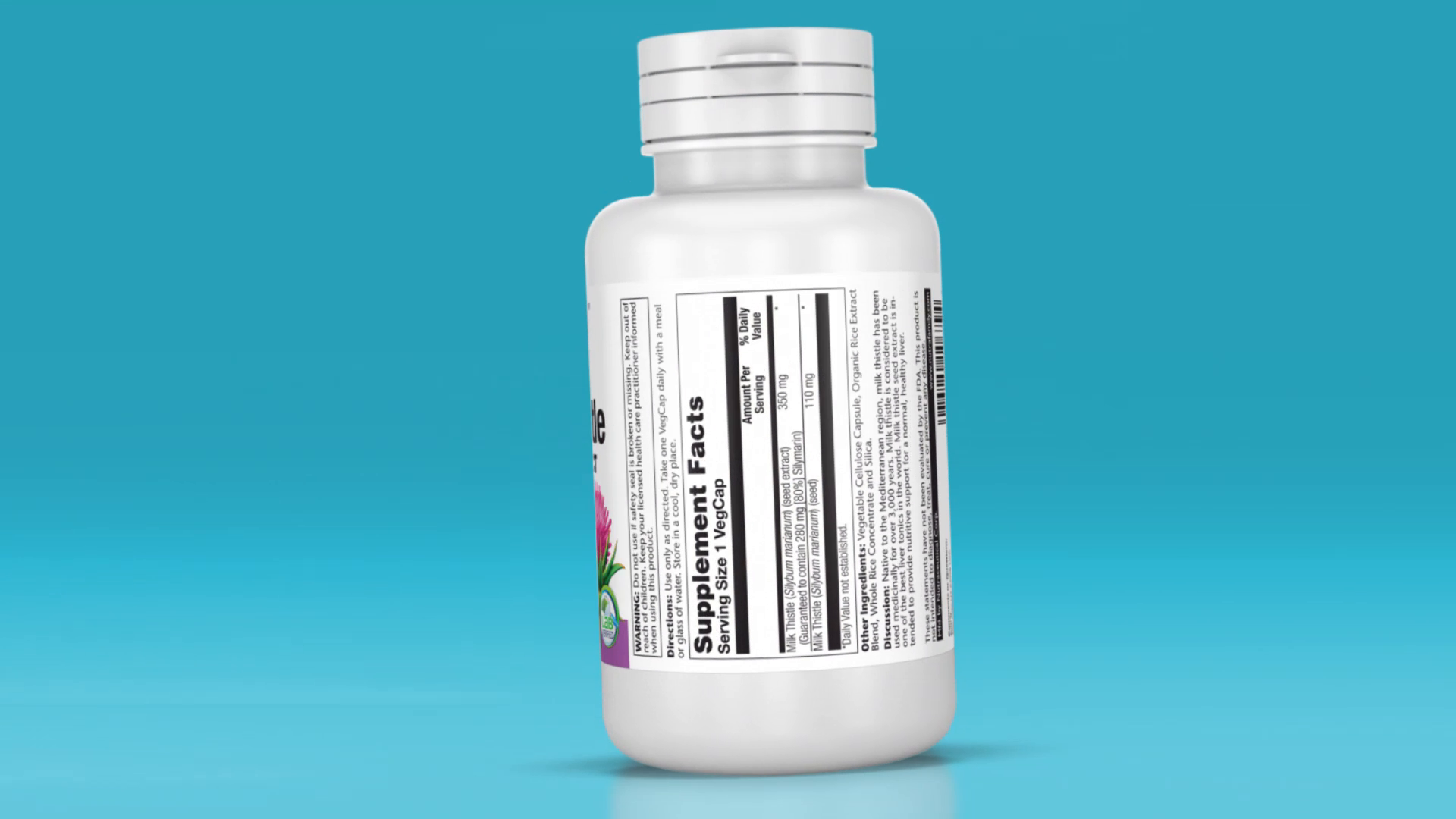 SOLARAY Milk Thistle Seed Extract 350 mg Guaranteed to Contain 80% Silymarin, Traditional Liver Support, Vegan & Lab Verified for Quality, 60 Day Money-Back Guarantee, 60 Servings, 60 VegCaps