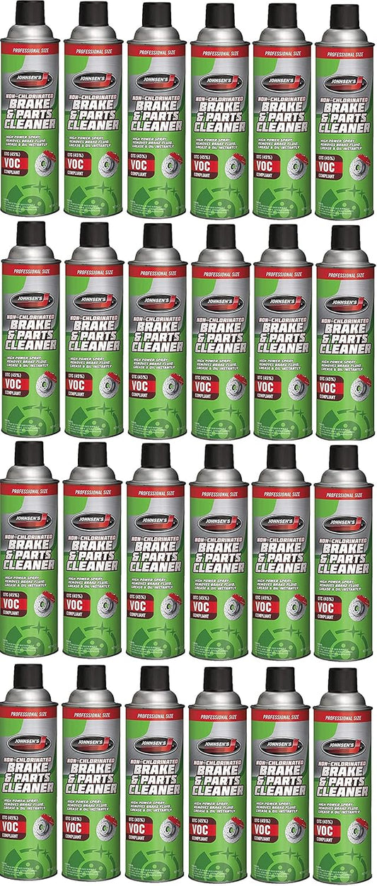 Johnsen's 2417 Brake & Parts Cleaner, OTC-Compliant, 14oz, 24-Pack | Fast-drying formula removes grease, oil, and brake dust from calipers, rotors, pads, and drums
