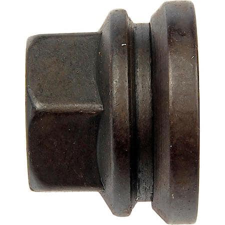 Wheel Lug Nut: M14-2.0 Thread, Flanged, Flanged Flat Face, 0.89" Length, Zinc, 1 Pack
