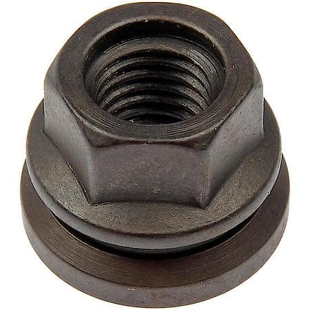 Wheel Lug Nut: M14-2.0 Thread, Flanged, Flanged Flat Face, 0.89" Length, Zinc, 1 Pack