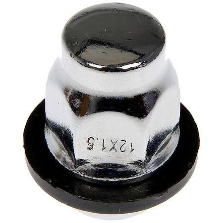 Wheel Lug Nut: M12-1.50 Thread, Radius, Acorn, 1.378" Length, Chrome, 1 Pack