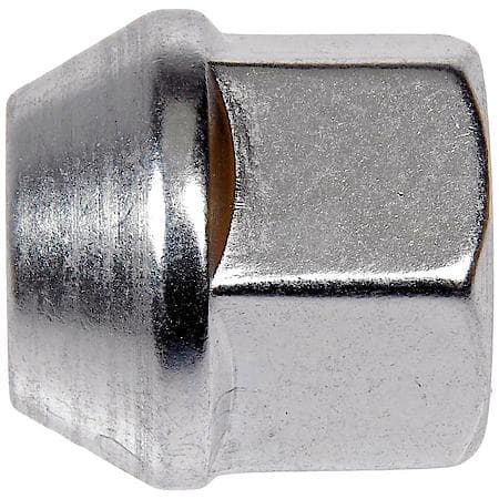 Wheel Lug Nut: 1/2-20 Thread, Conical 60, Bulge, 0.938" Length, Zinc, 1 Pack