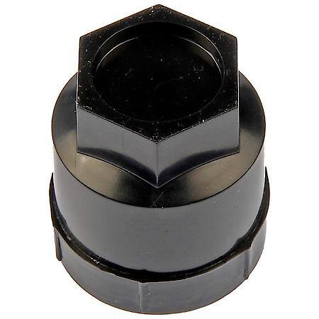 Wheel Lug Nut Cover: M24-2.0 Thread, 19 mm Hex, 29 mm Depth, Plastic, Black, 1 Pack