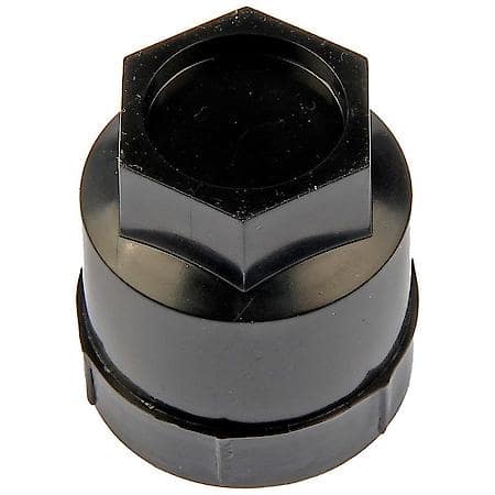 Wheel Lug Nut Cover: M24-2.0 Thread, 19 mm Hex, 29 mm Depth, Plastic, Black, 1 Pack