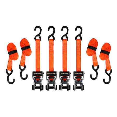14' 3000 lb RatchetX Ratchet Tie Down 4 Pack Orange