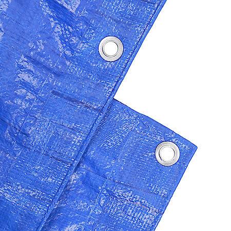 Tarp, Heavy-Duty, 9' x 12', blue, Polyethylene, Universal, 1 Pack, Waterproof, UV Treated