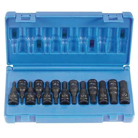13 Pc 3/8 Dr Fractional Metric Hex Driver Set