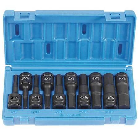 10 Piece 1/2" Drive Hex Driver Set