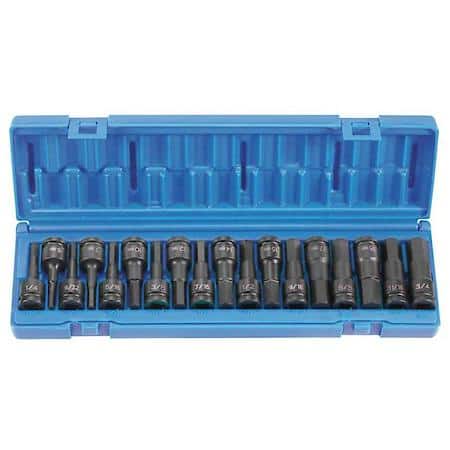 18 Pc 1/2 Dr Combo Hex Driver Sae/Metric Set