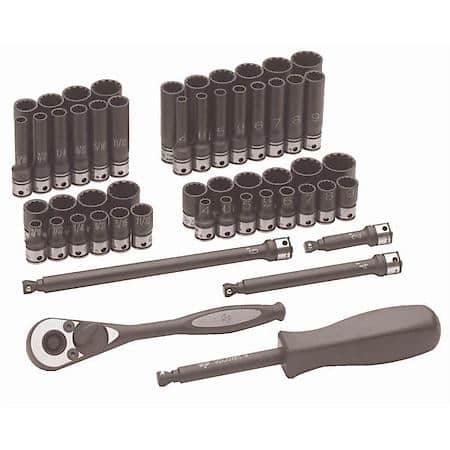 1/4 Dr. 53Pc Fract. Metric Duo-Socket Set - 12