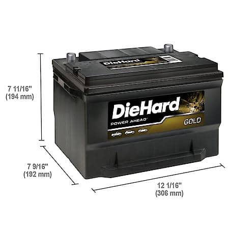 Battery : 66 Group Size, 750 CCA, 935 CA, 140 Minute Reserve Capacity