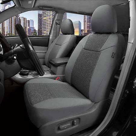AutoCraft Seat Cover: Grey, Knitting Jacquard, Low Back, Universal, 2 Pk