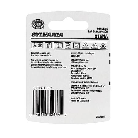 916NA Long Life: Amber Mini Bulb, Standard Performance, 2 Pack